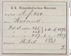 Etiketten zu Korund (NHMW-MIN-Af454)